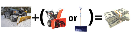 plow plus blower or shovel